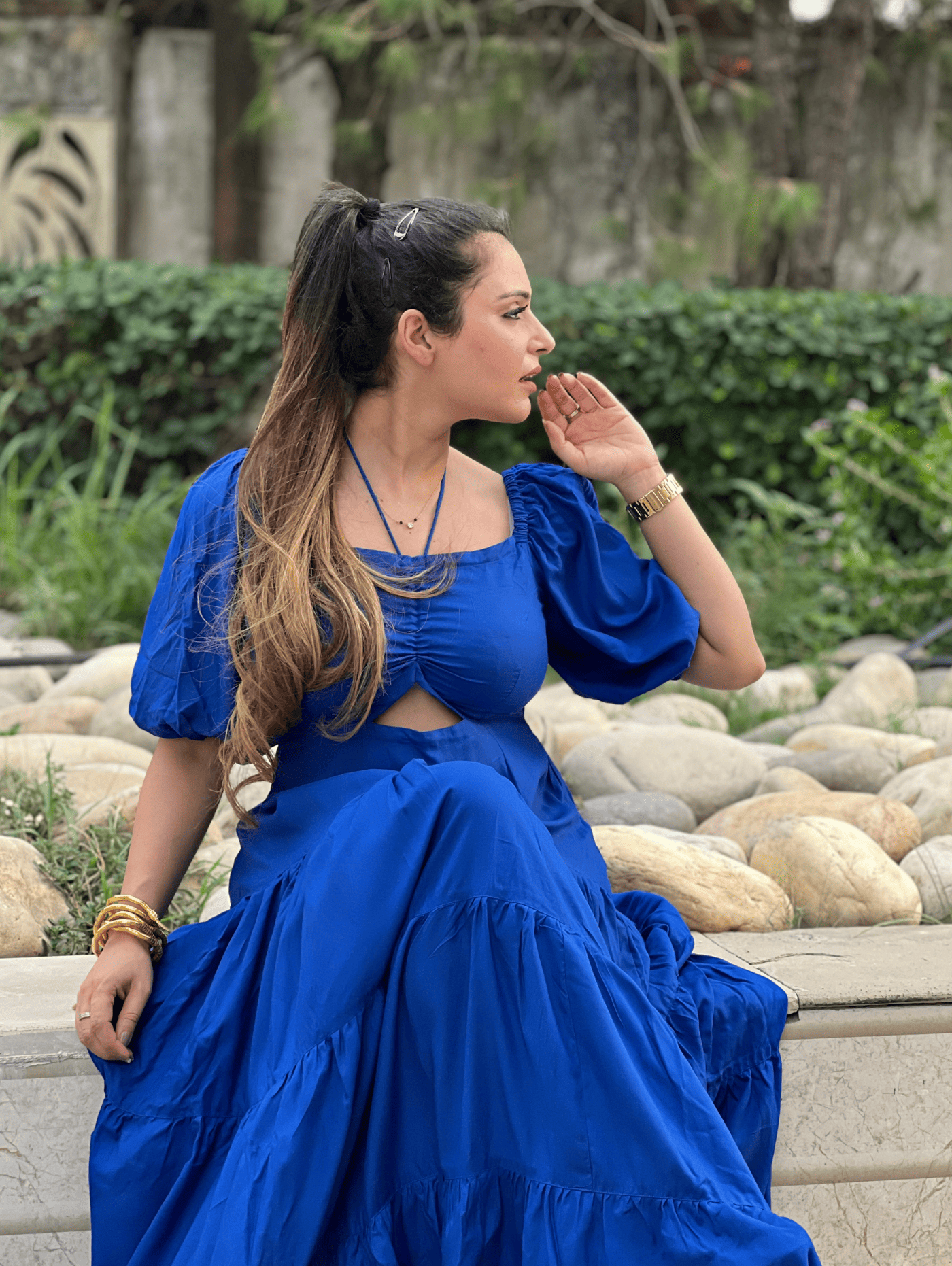 Blue Blushing Petal Dress