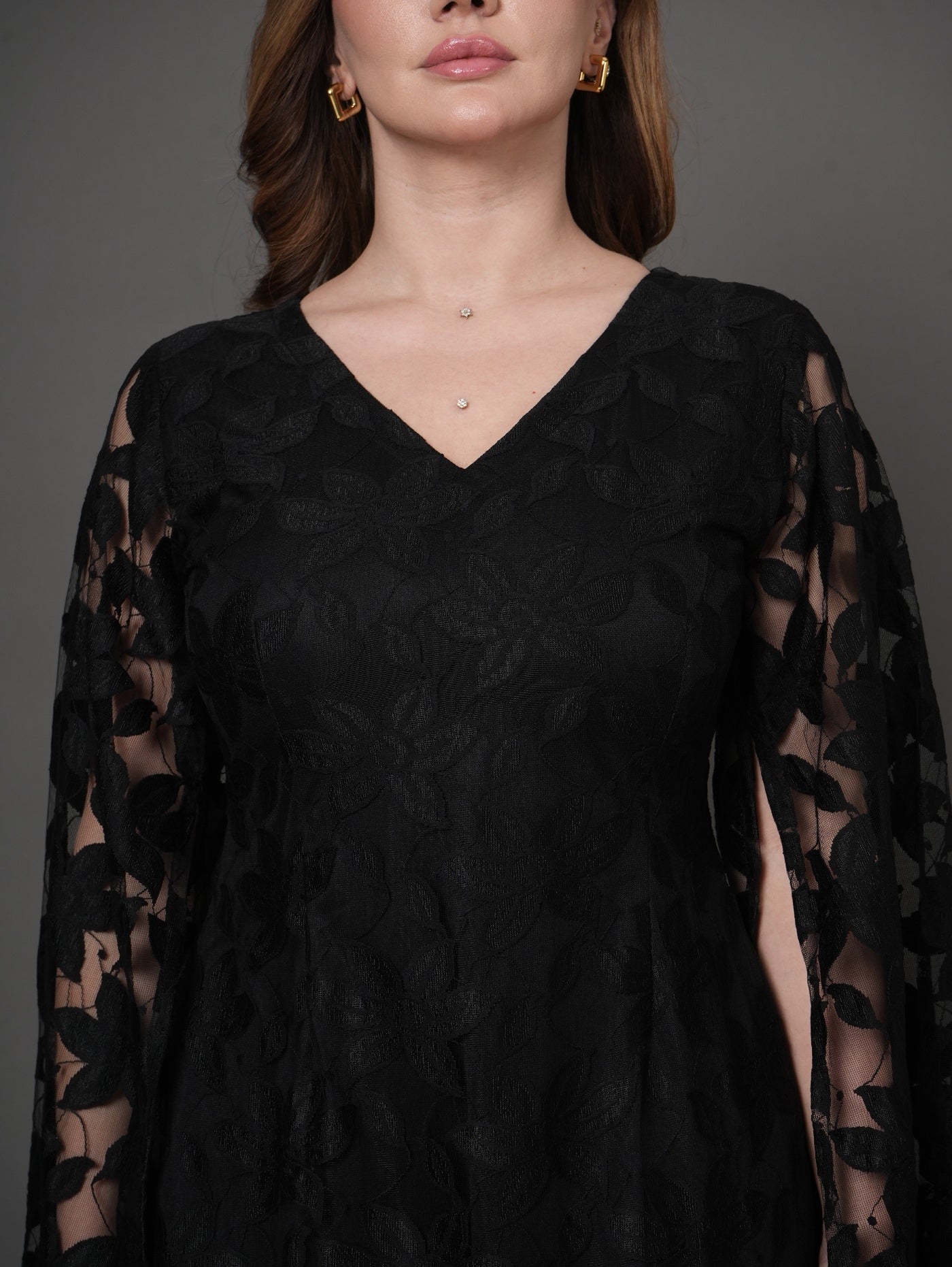 Curve Lux Black Lace Dress