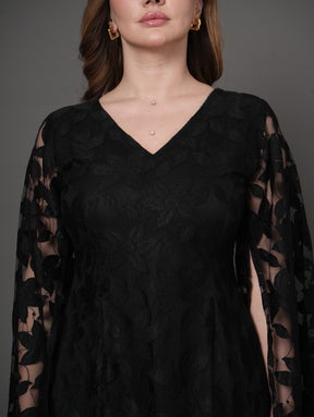 Curve Lux Black Lace Dress