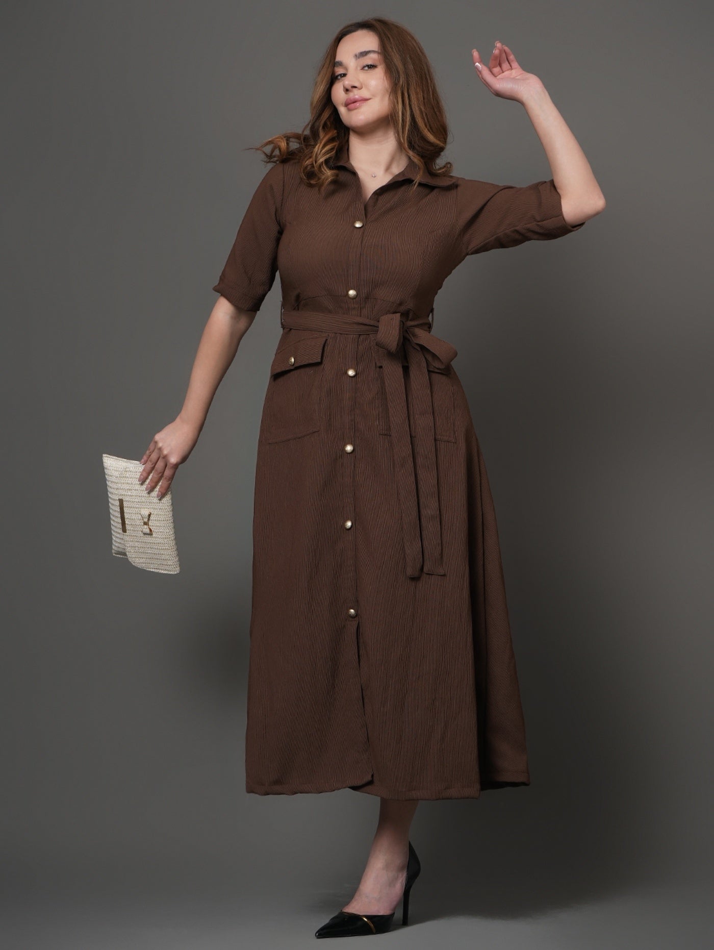 Mocha Muse Shirt Dress