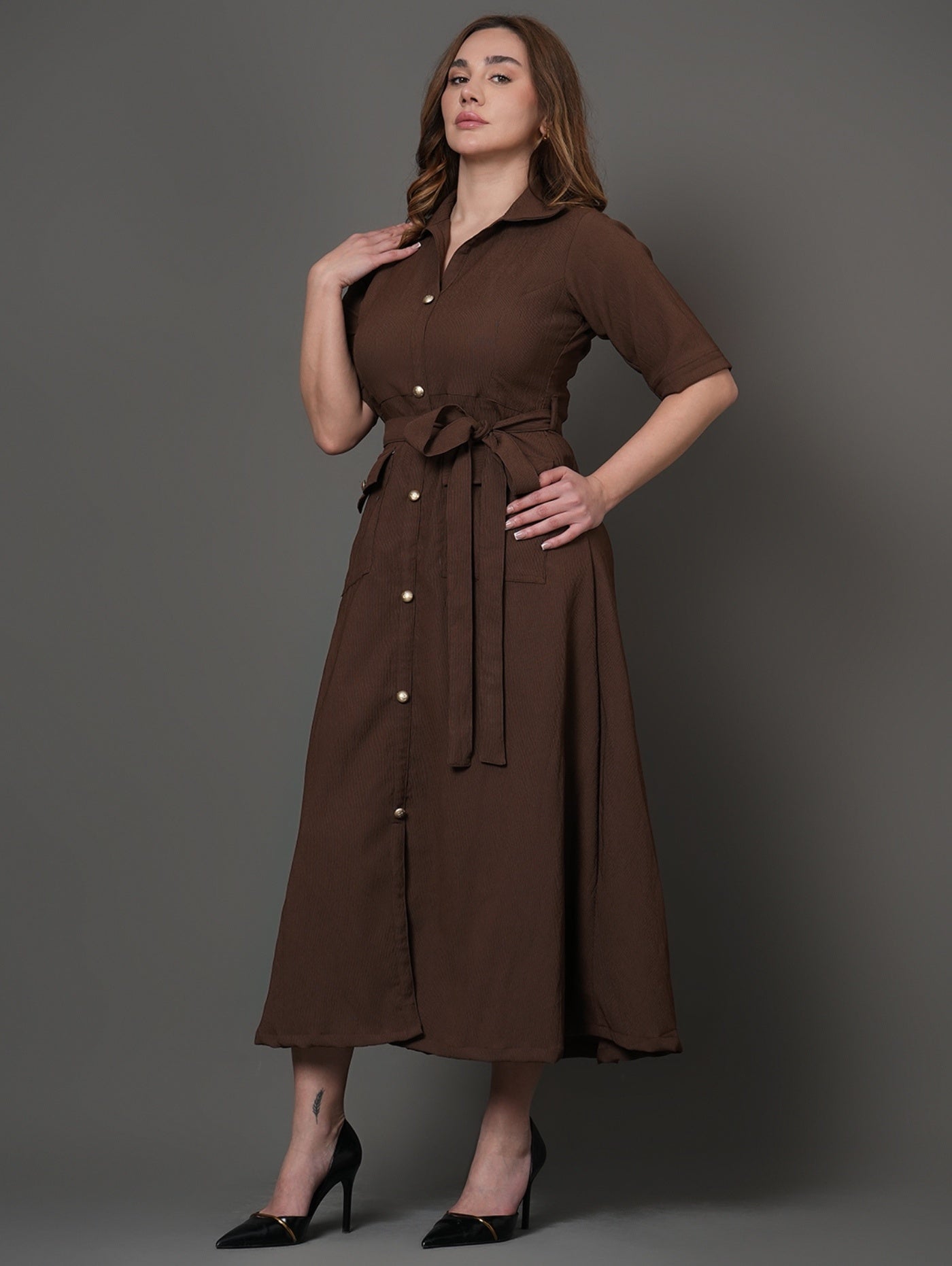 Mocha Muse Shirt Dress