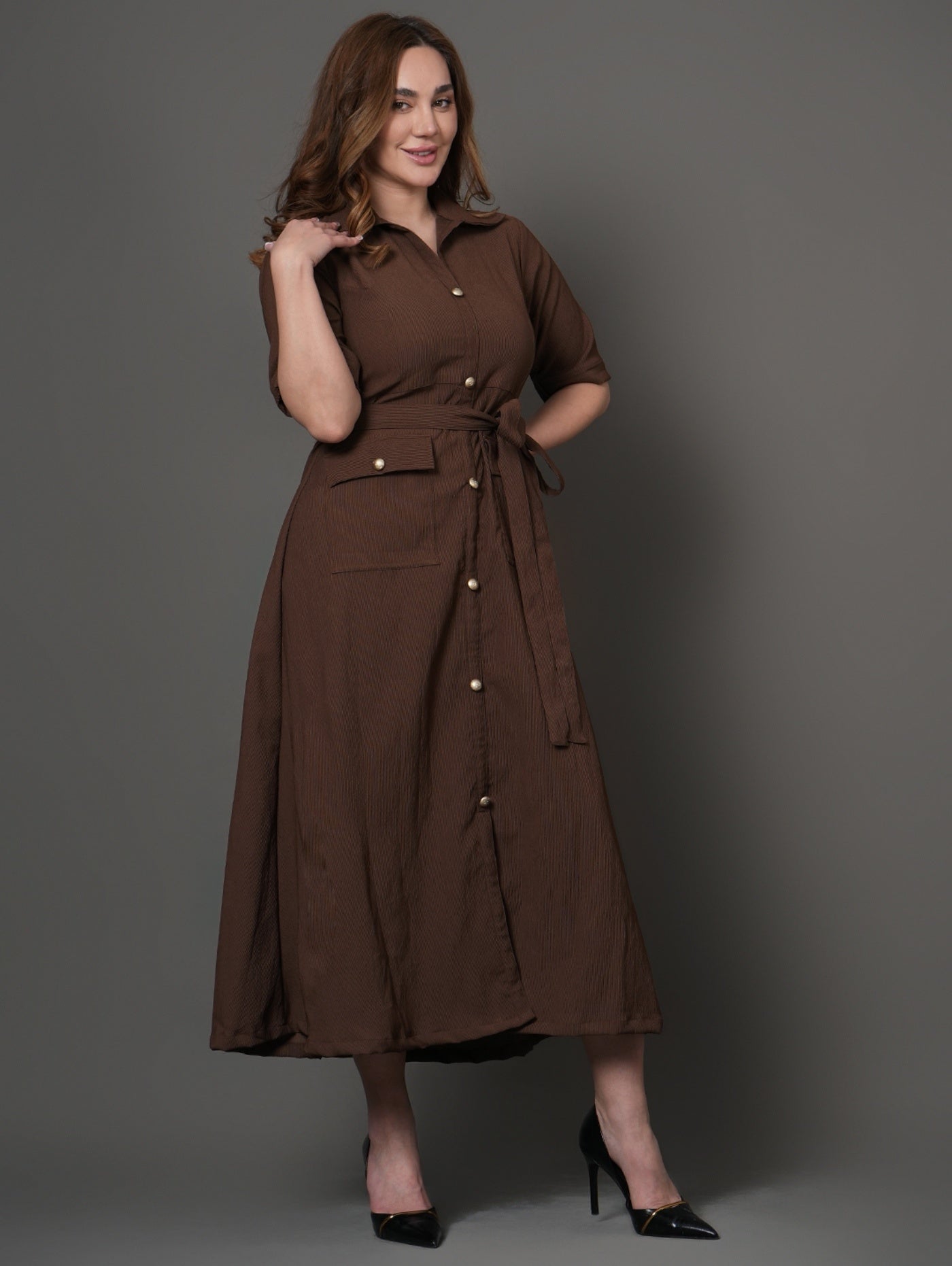 Mocha Muse Shirt Dress