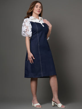 Ivory Shirt Denim Dress