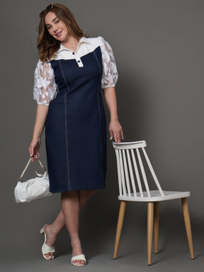 Ivory Shirt Denim Dress