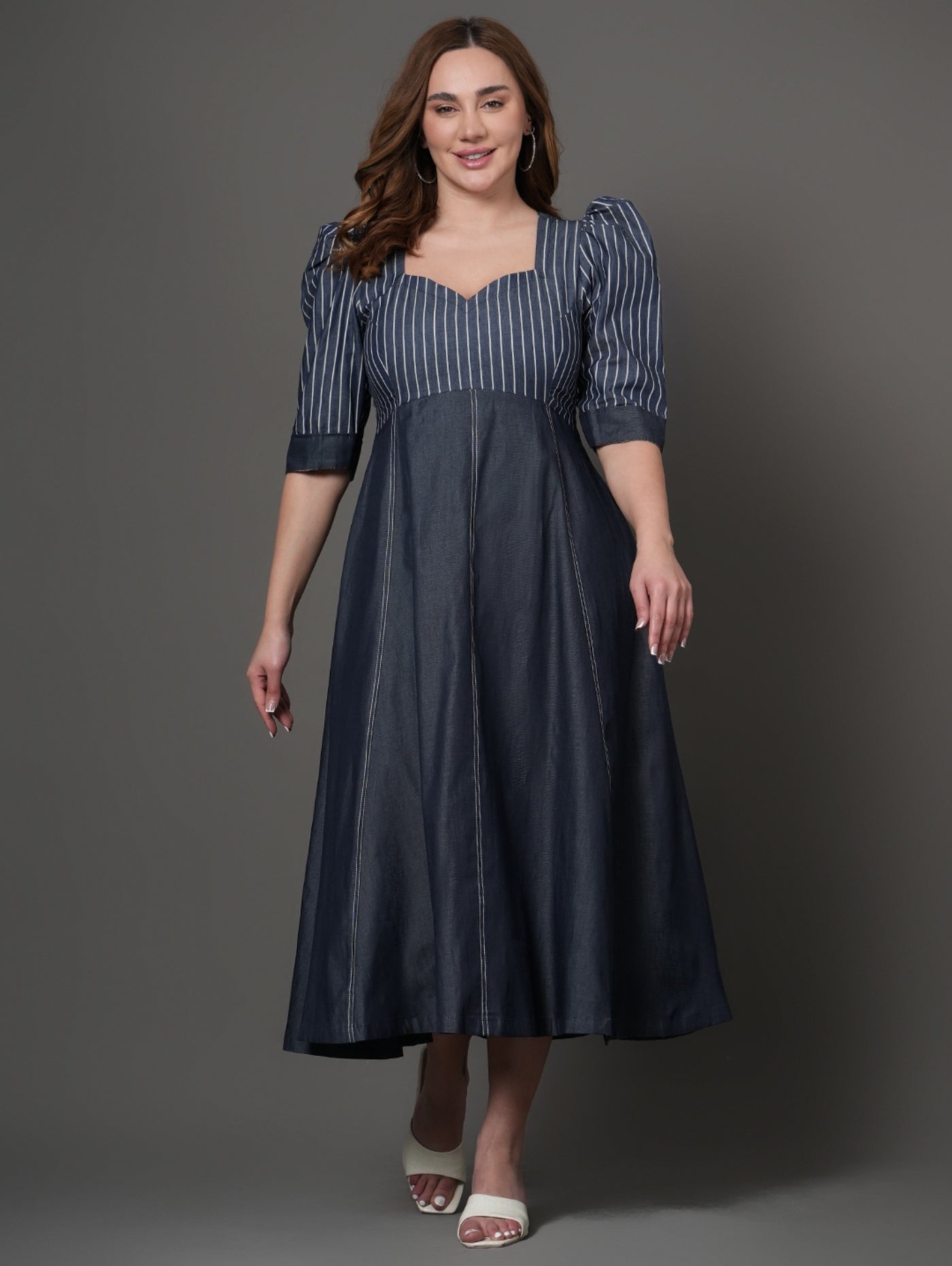 Valora Denim Midi Dress