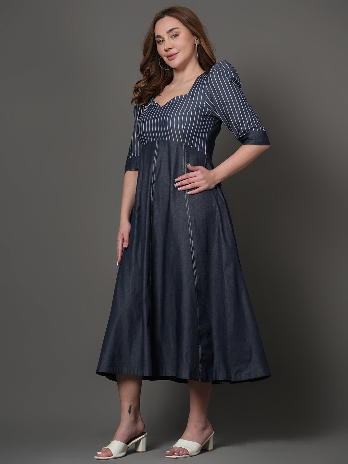 Valora Denim Midi Dress
