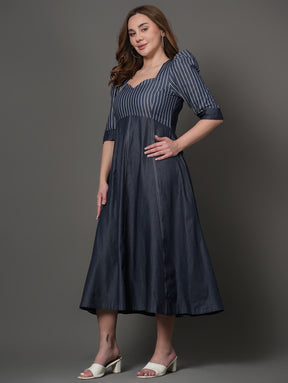 Valora Denim Midi Dress