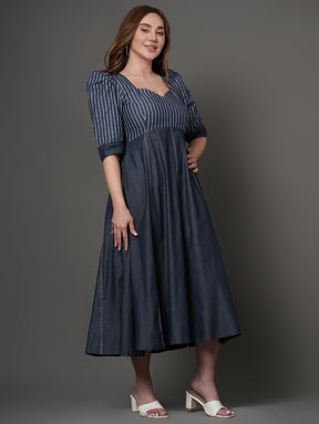 Valora Denim Midi Dress