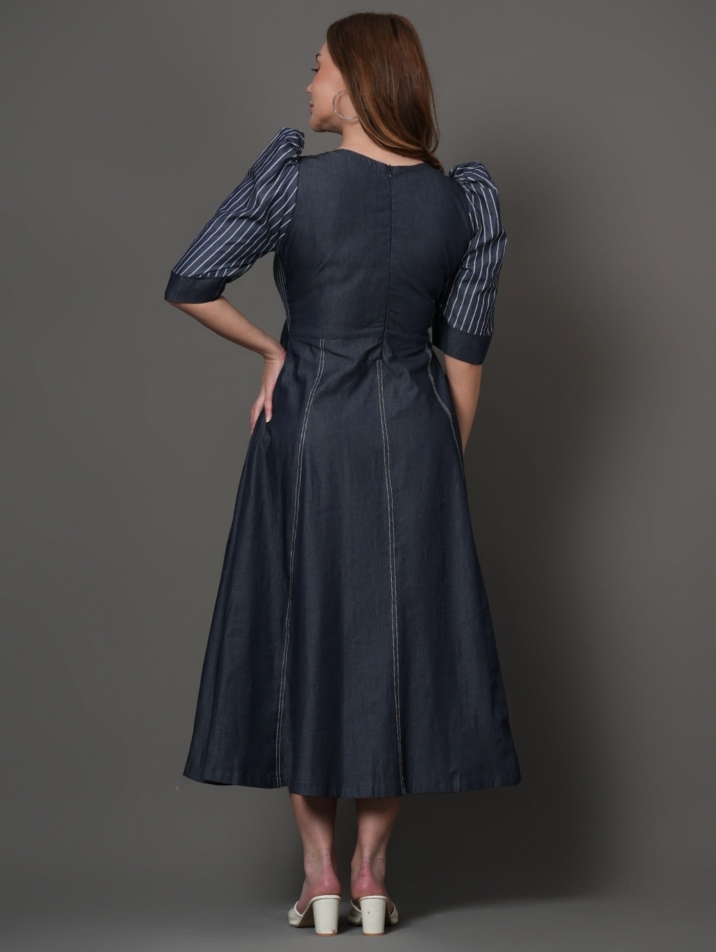 Valora Denim Midi Dress