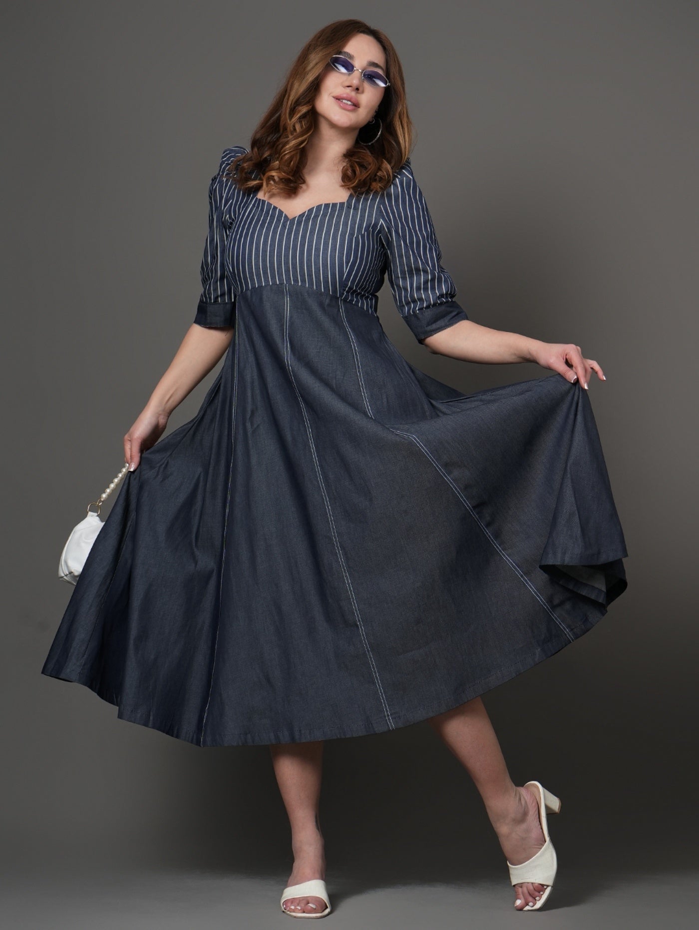 Valora Denim Midi Dress