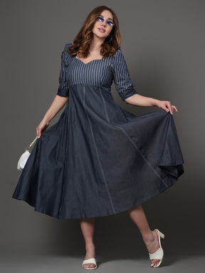Valora Denim Midi Dress