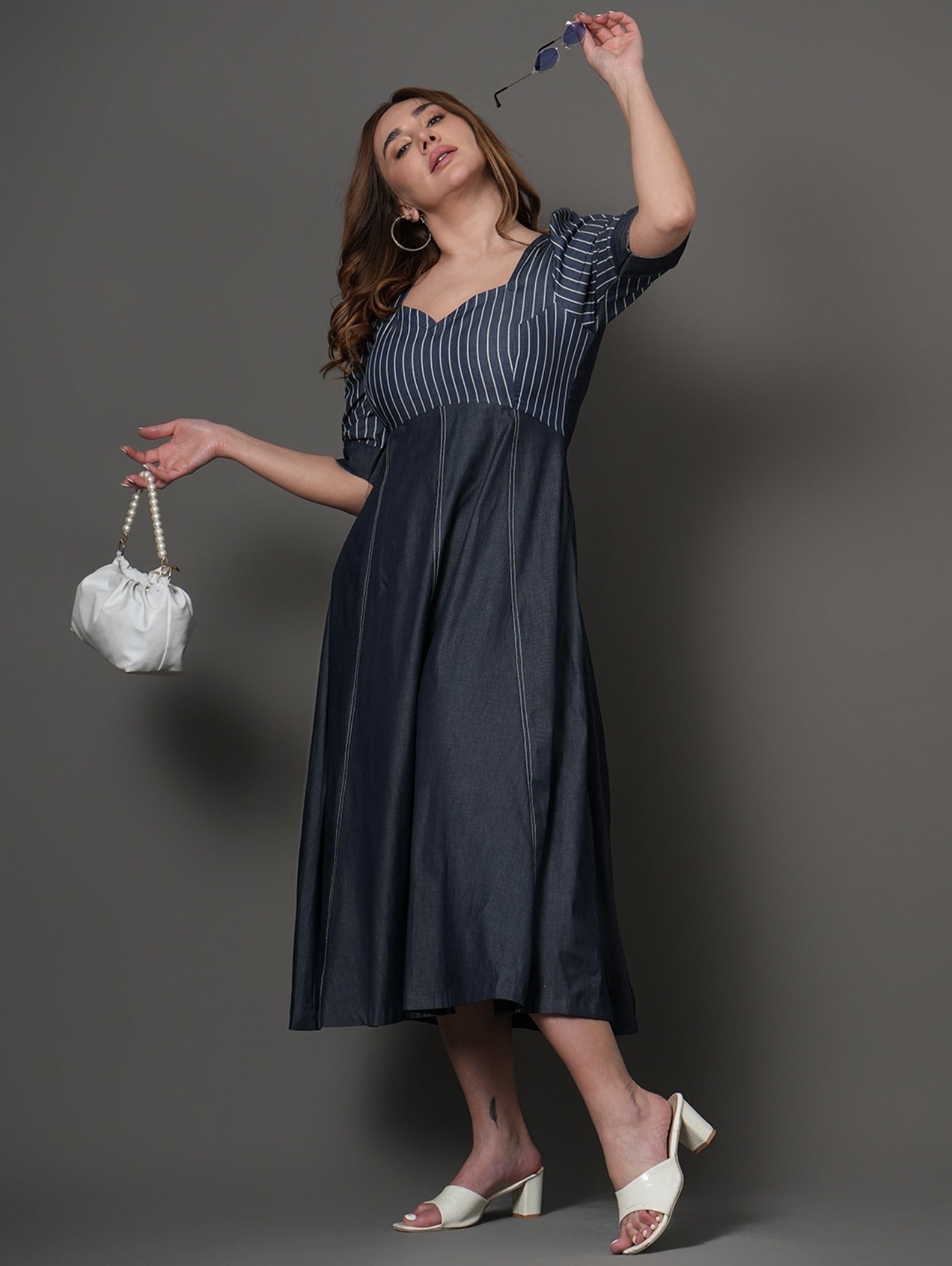 Valora Denim Midi Dress