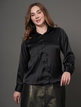 Black Aura Satin  Shirt