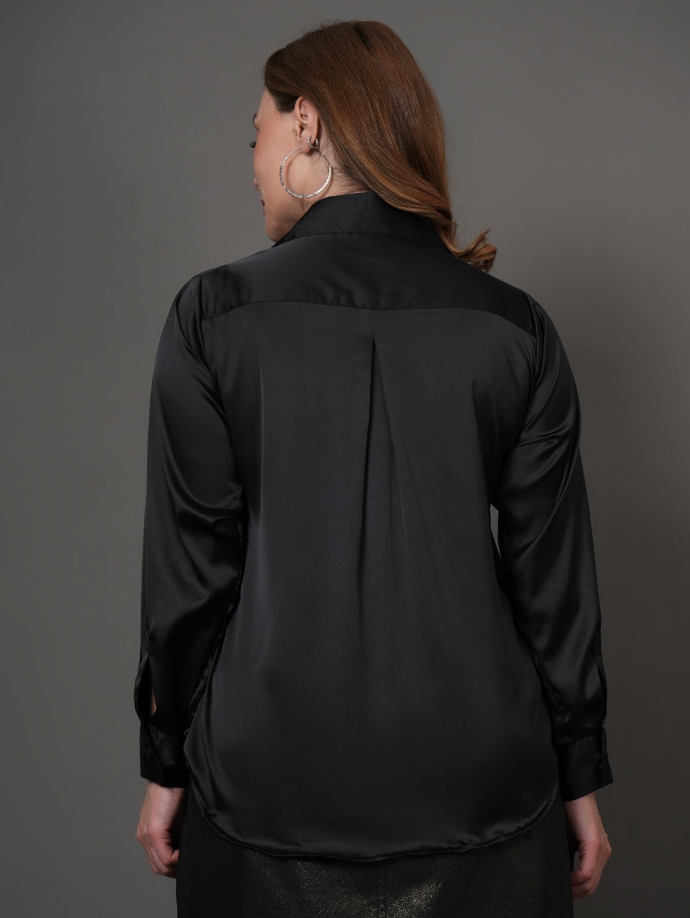 Black Aura Satin  Shirt