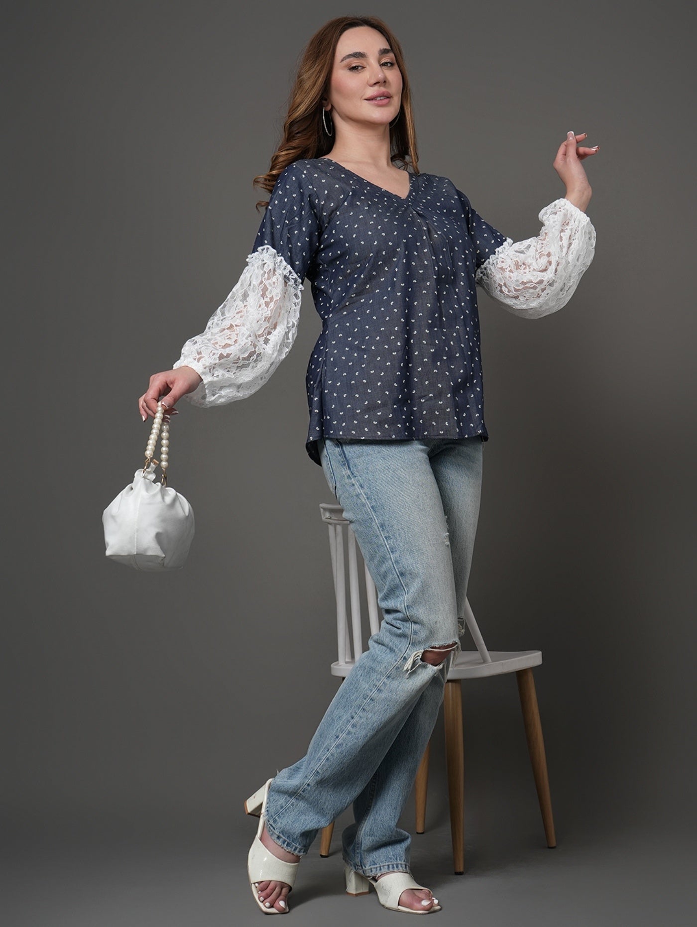 Petal Denim Top