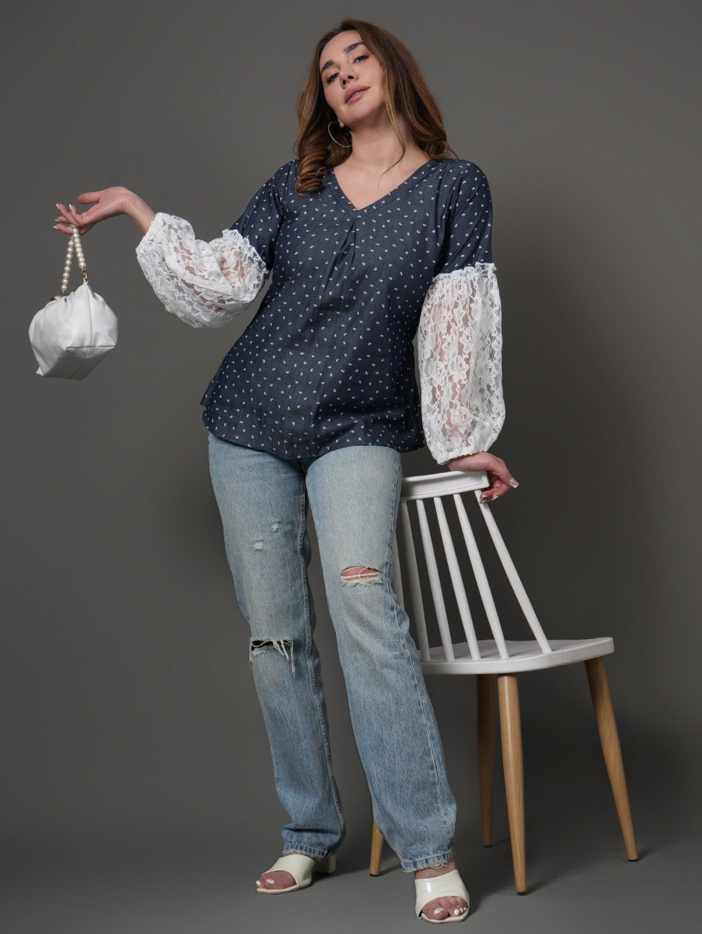 Petal Denim Top