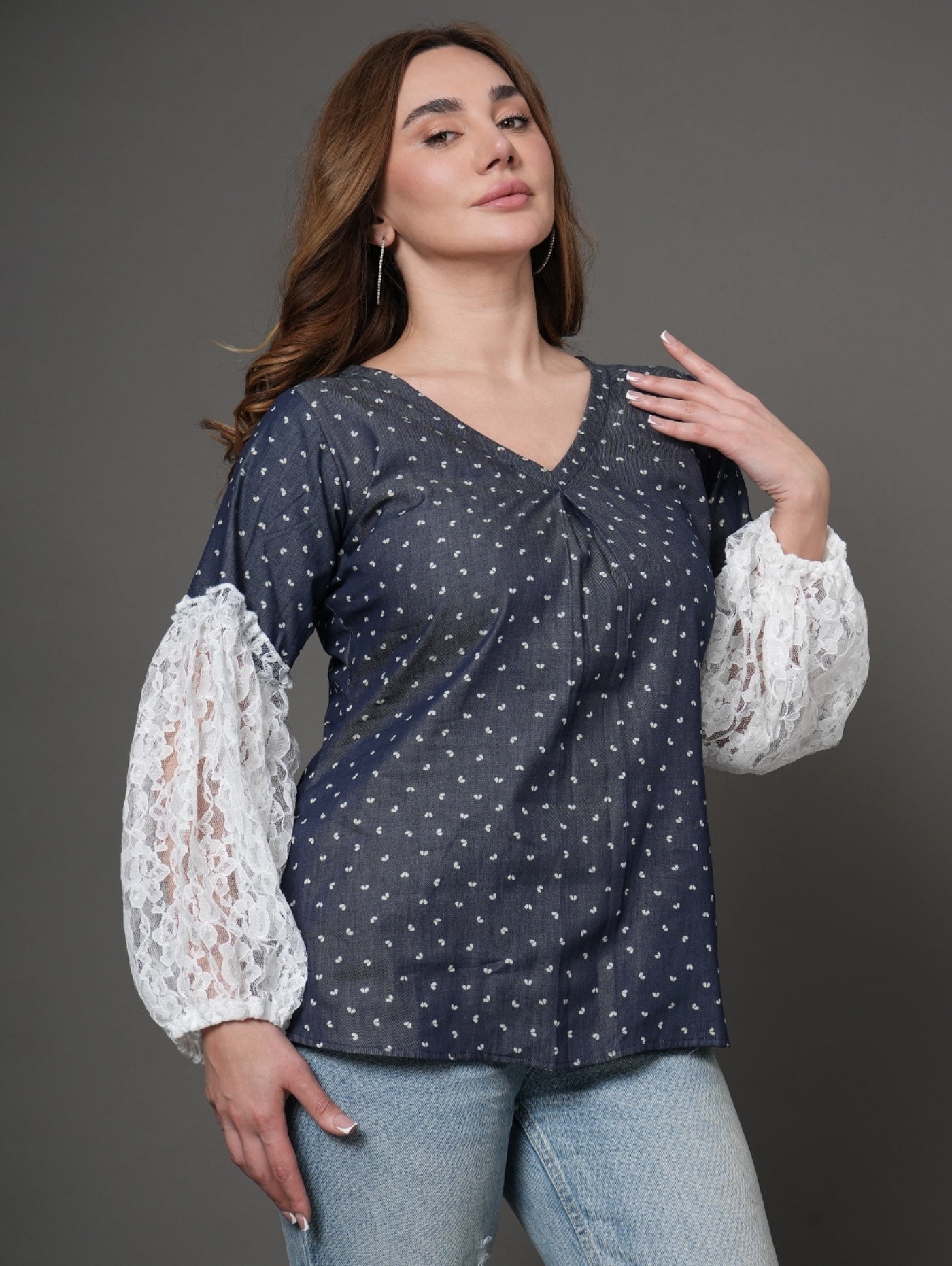Petal Denim Top