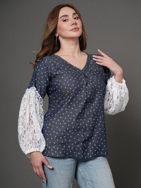 Petal Denim Top