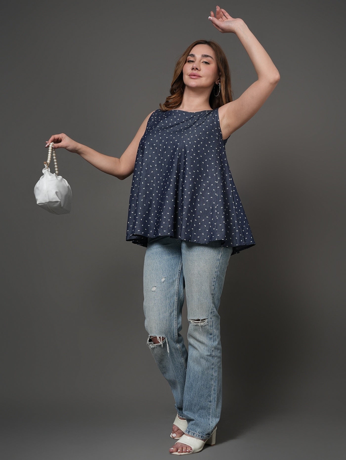 Cloudy Blue Denim Top