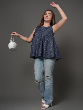 Cloudy Blue Denim Top