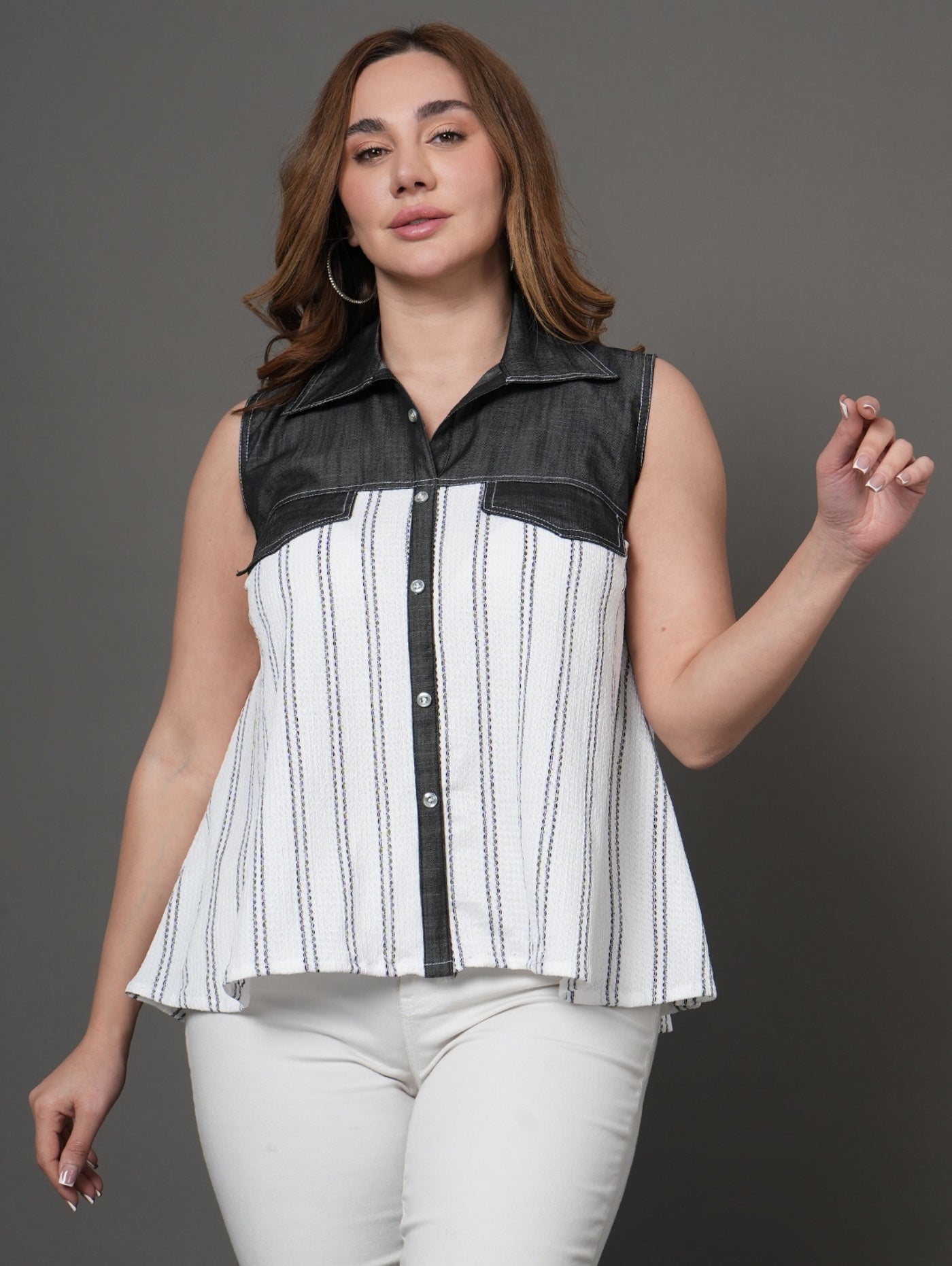 Denim Charm Top