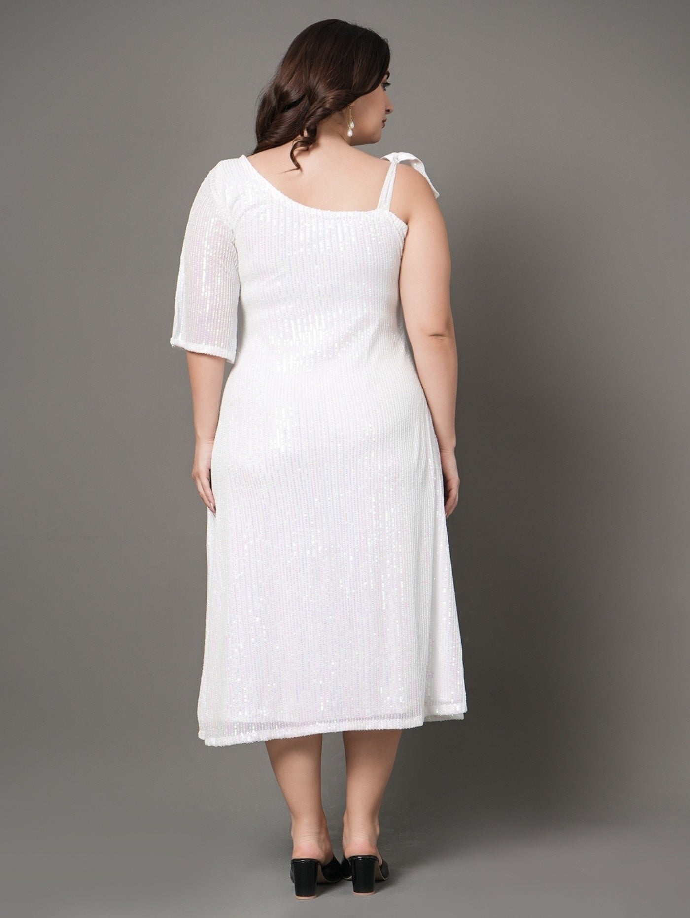 White Sequin Party Dress