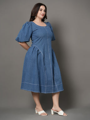 Chic Horizon Denim Dress