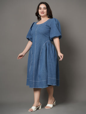 Chic Horizon Denim Dress