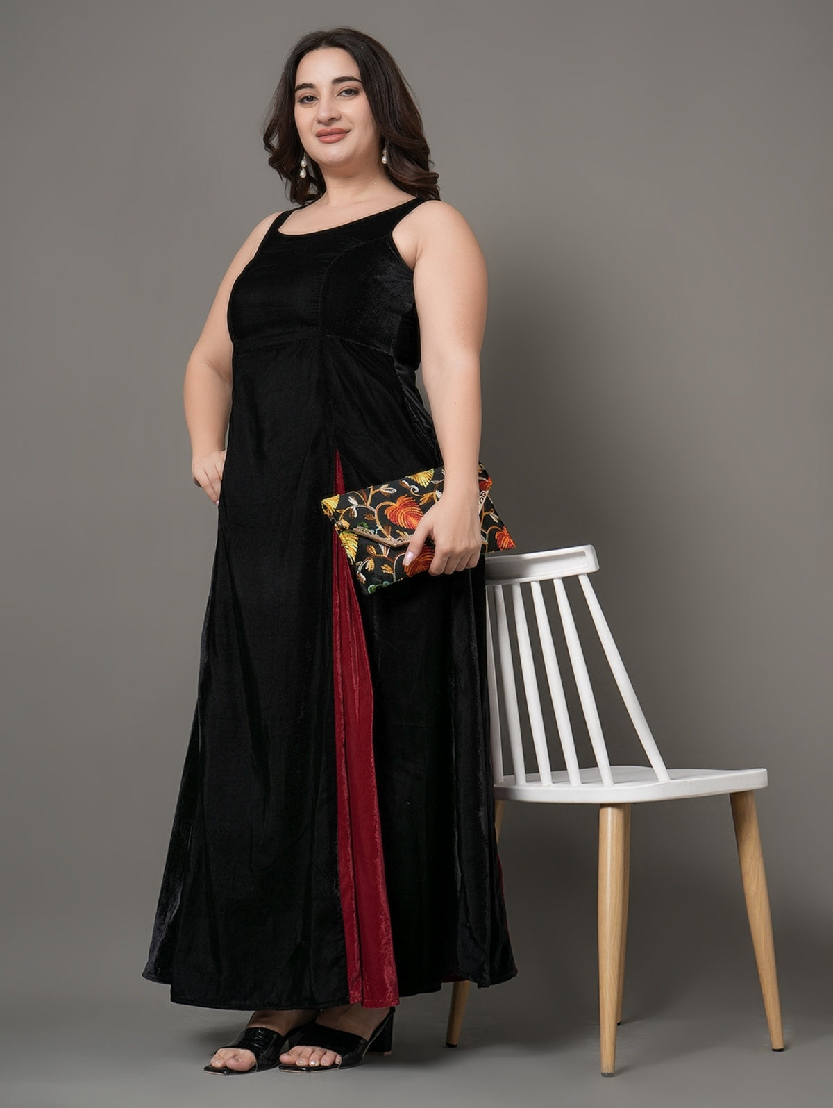 Black Luxe Velvet Party Dress