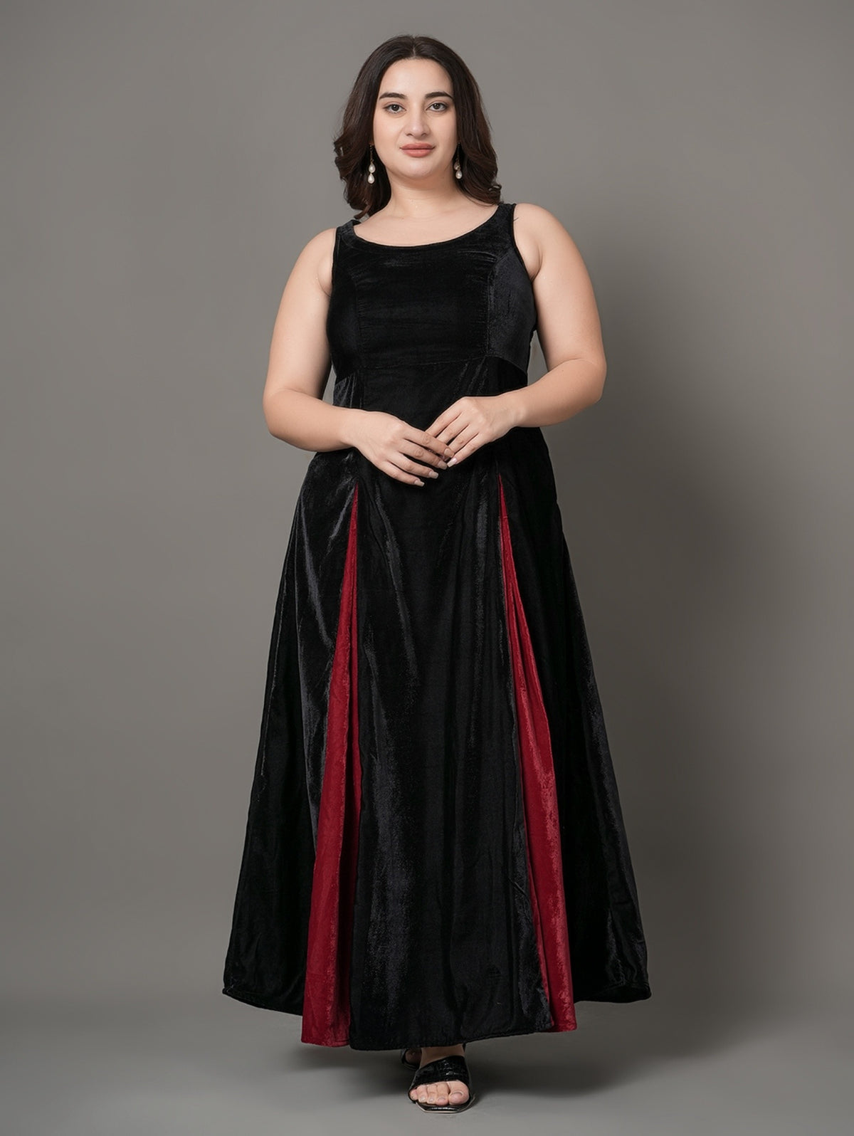 Black Luxe Velvet Party Dress