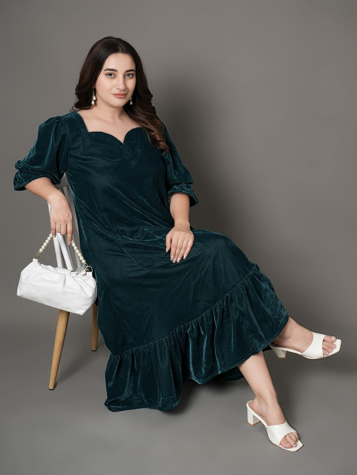 Emerald Velvet Party Dress