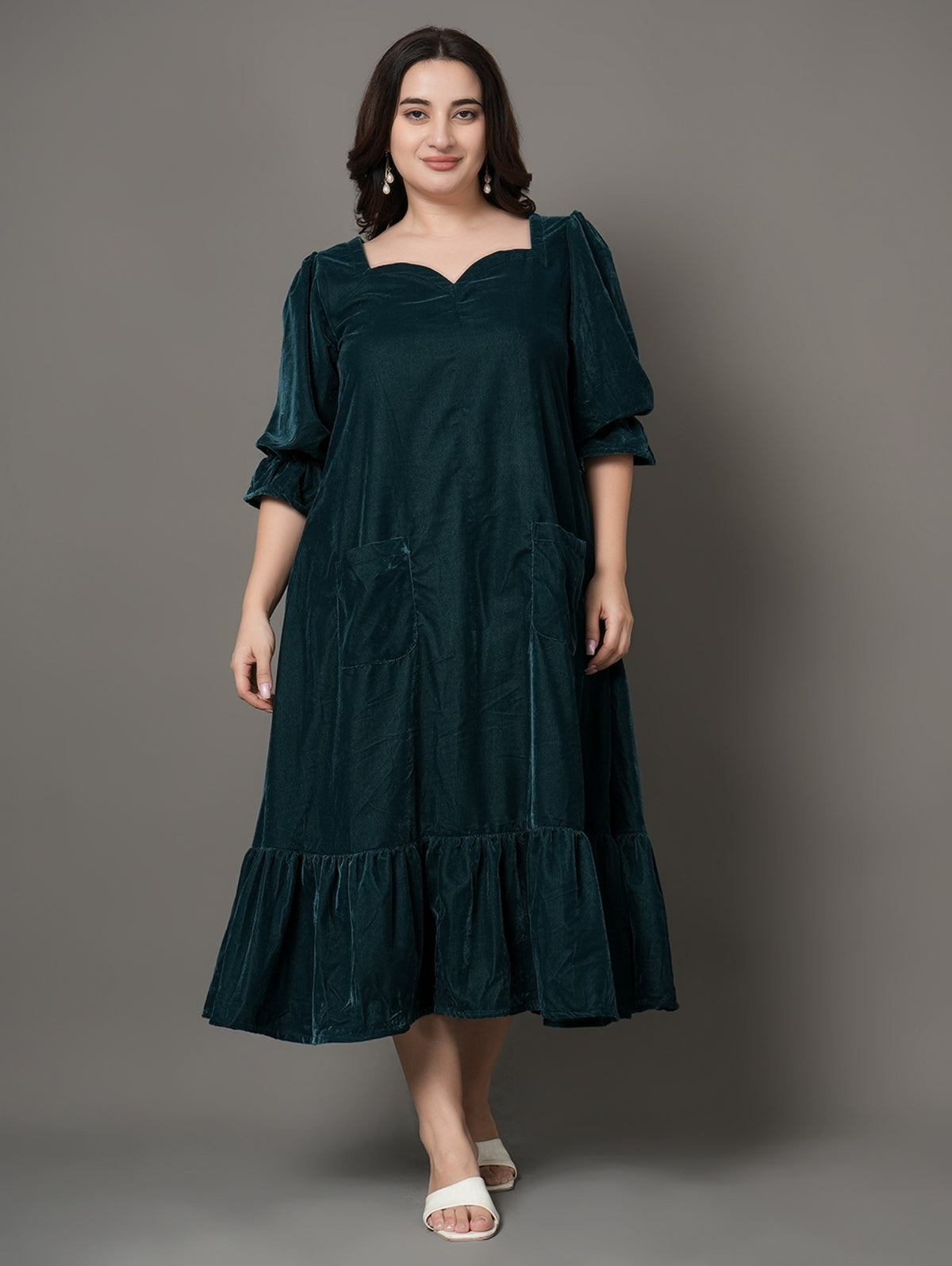 Emerald Velvet Party Dress