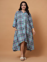 Berry & Teal Check Dress