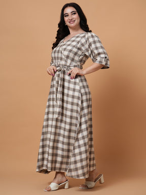 Bloom Check A-Line Dress