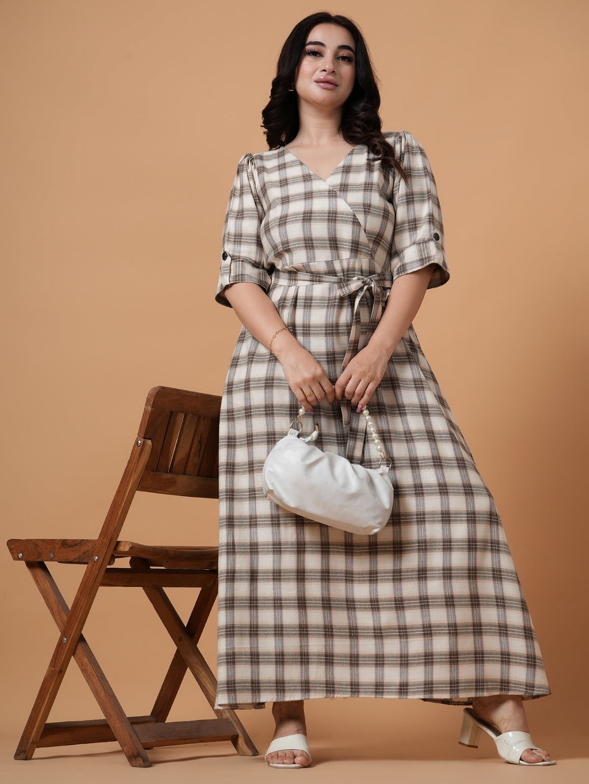 Bloom Check A-Line Dress