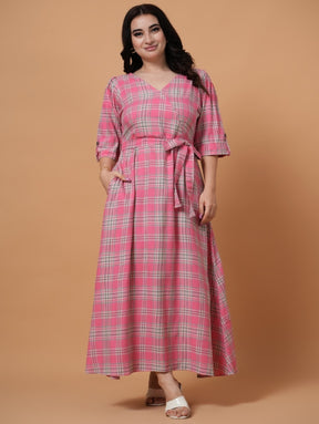 Everpink Check A-Line Dress