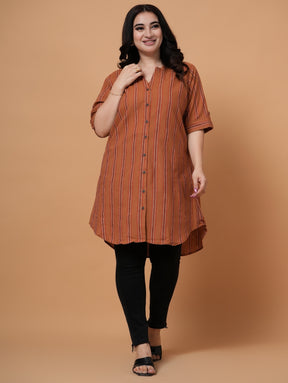 Rust Longline Tunic Shirt