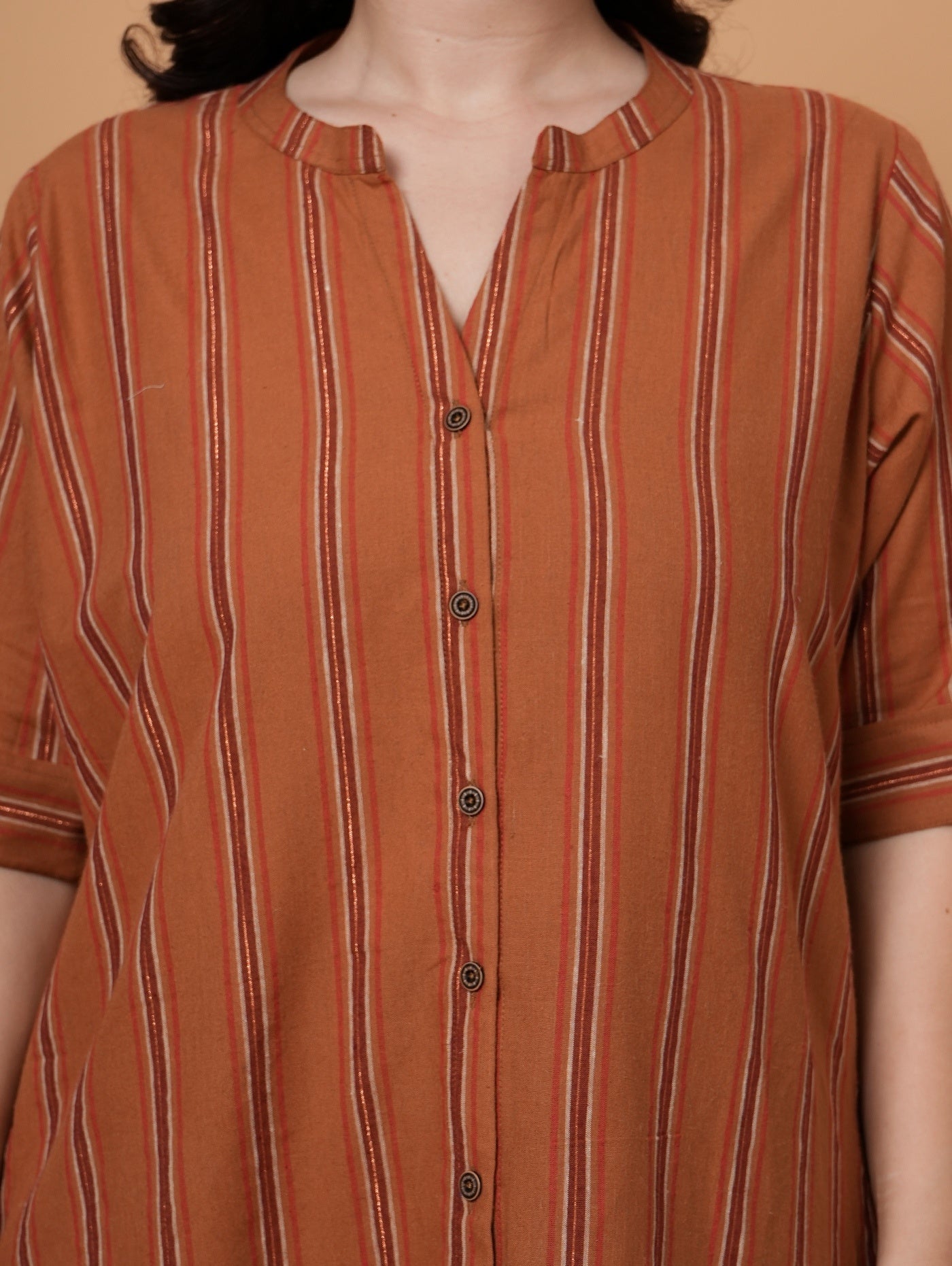 Rust Longline Tunic Shirt