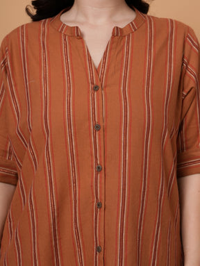 Rust Longline Tunic Shirt