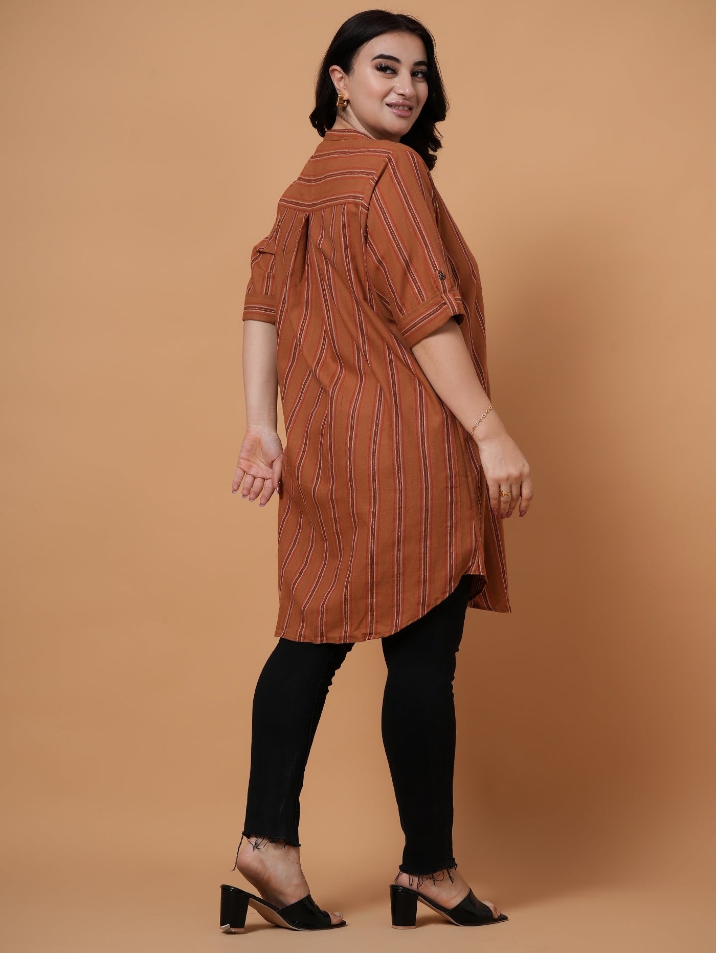 Rust Longline Tunic Shirt