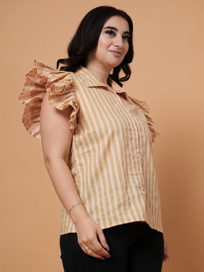 Ruffle Stripe Top