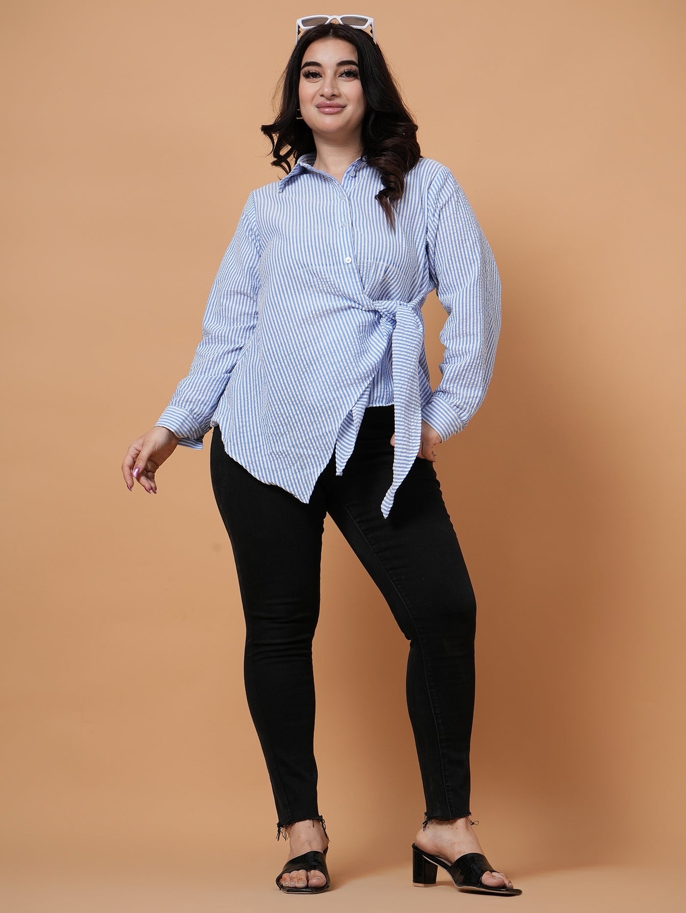 Ocean Stripe Wrap Shirt