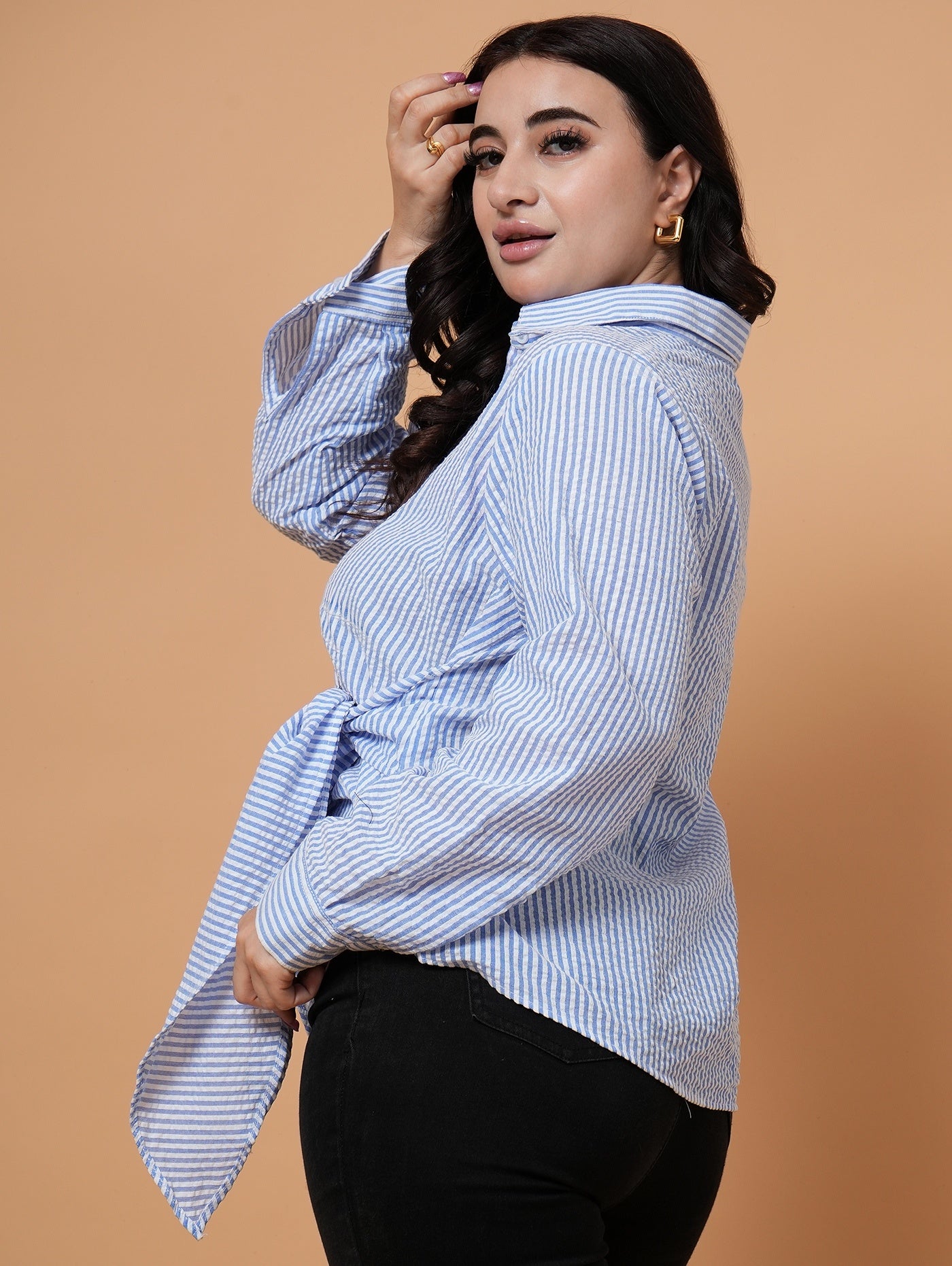 Ocean Stripe Wrap Shirt