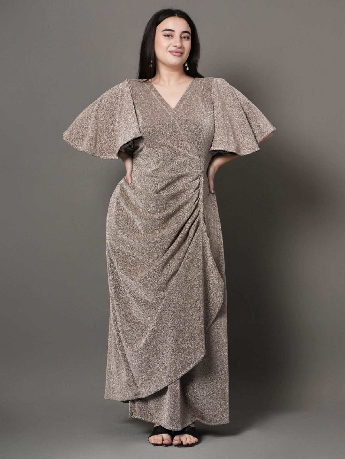 Radiant  Long Wrap Party Dress