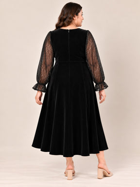 Raven Drape Velvet Party Dress
