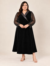 Raven Drape Velvet Party Dress