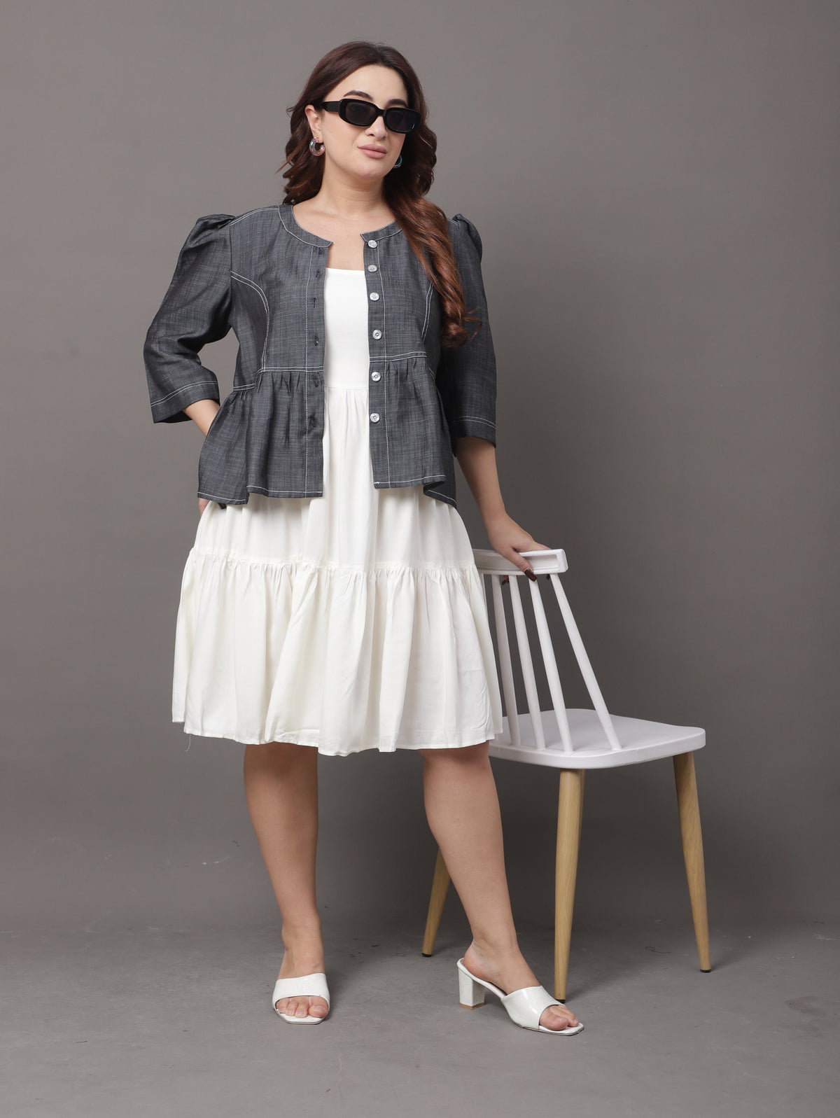 Denim Faded Set ( With Dress )