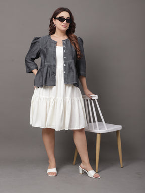 Denim Faded Set ( With Dress )