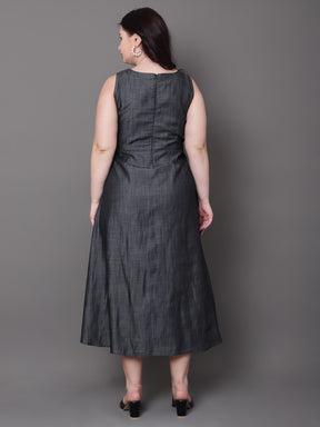Charcoal Wrap Denim Dress