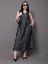 Charcoal Wrap Denim Dress